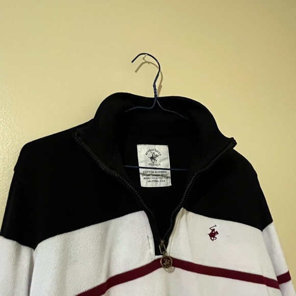 BEVERLY HILLS POLO CLUB QUARTER ZIP SWEATER - Picture 2 of 3